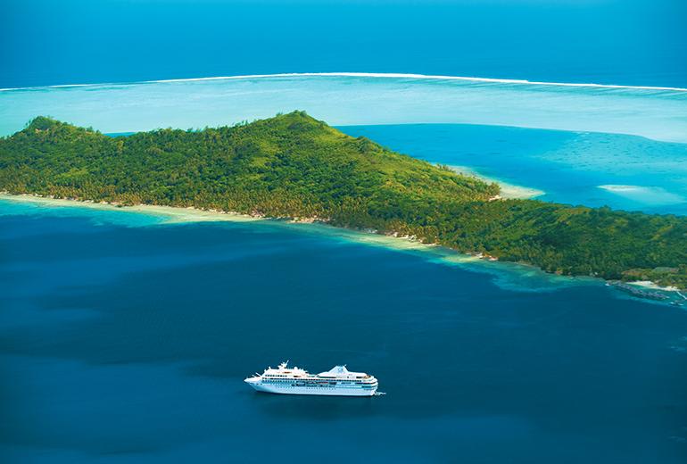 ship in Bora Bora Lagoon